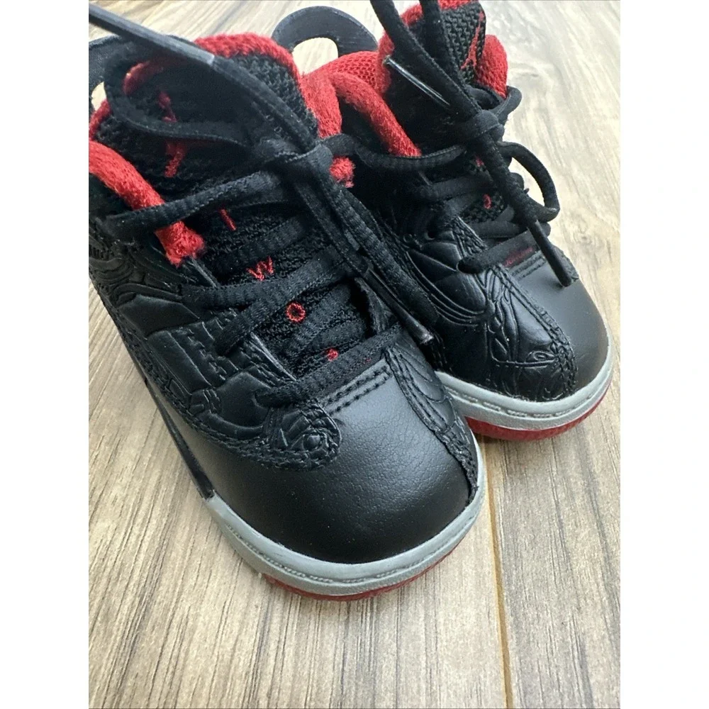 Nike Air Jordan Dub Zero‎ Black Cement Red Sneakers 311072-013 Toddler 3C